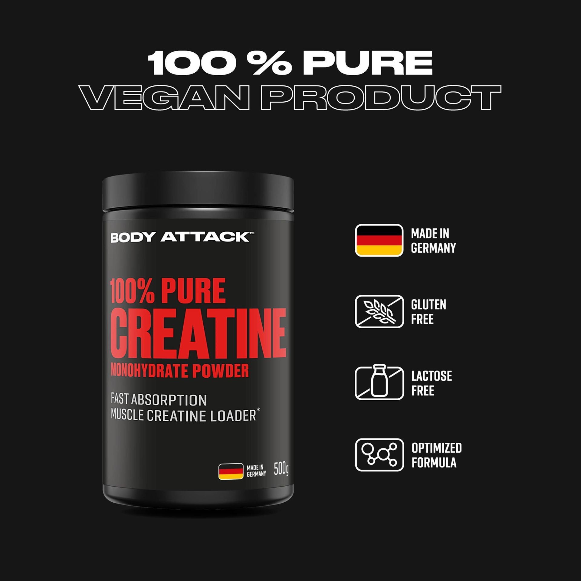 BODY ATTACK - 100% Pure Creatine 500g